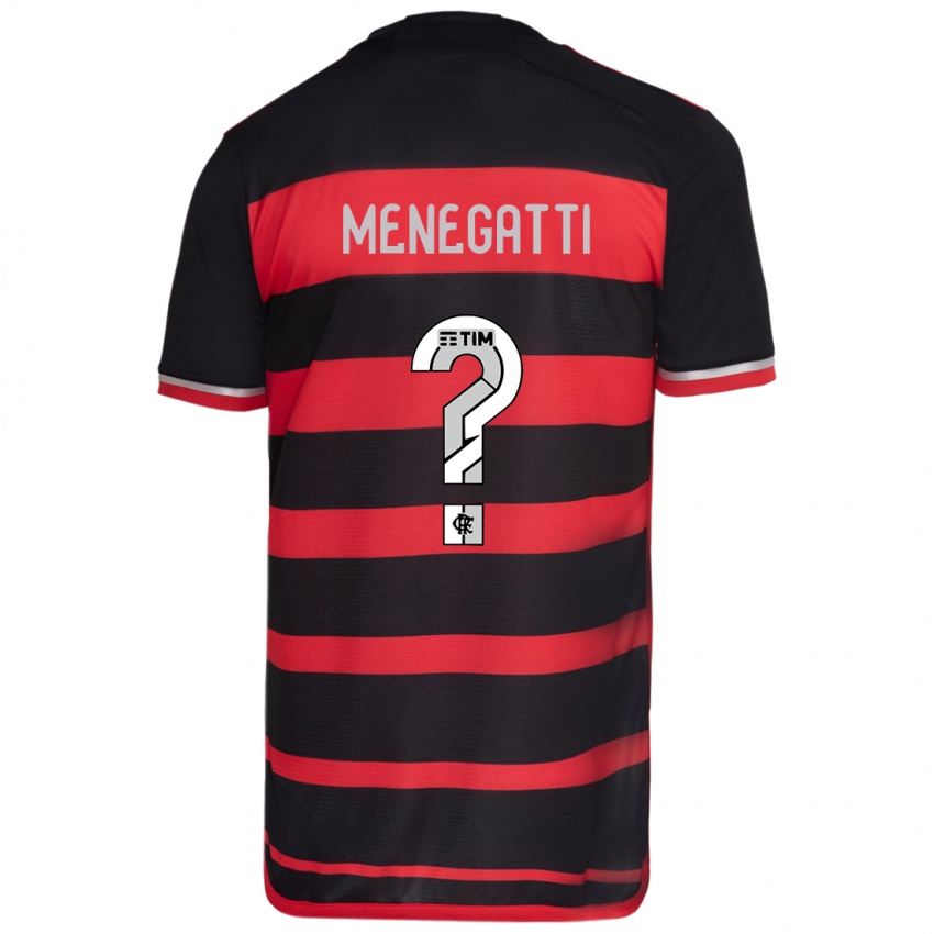 Niño Camiseta Kauan Menegatti #0 Negro Rojo 1ª Equipación 2024/25 La Camisa