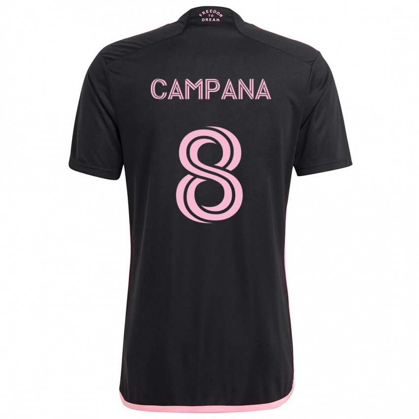 Niño Camiseta Leonardo Campana #8 Negro 2ª Equipación 2024/25 La Camisa