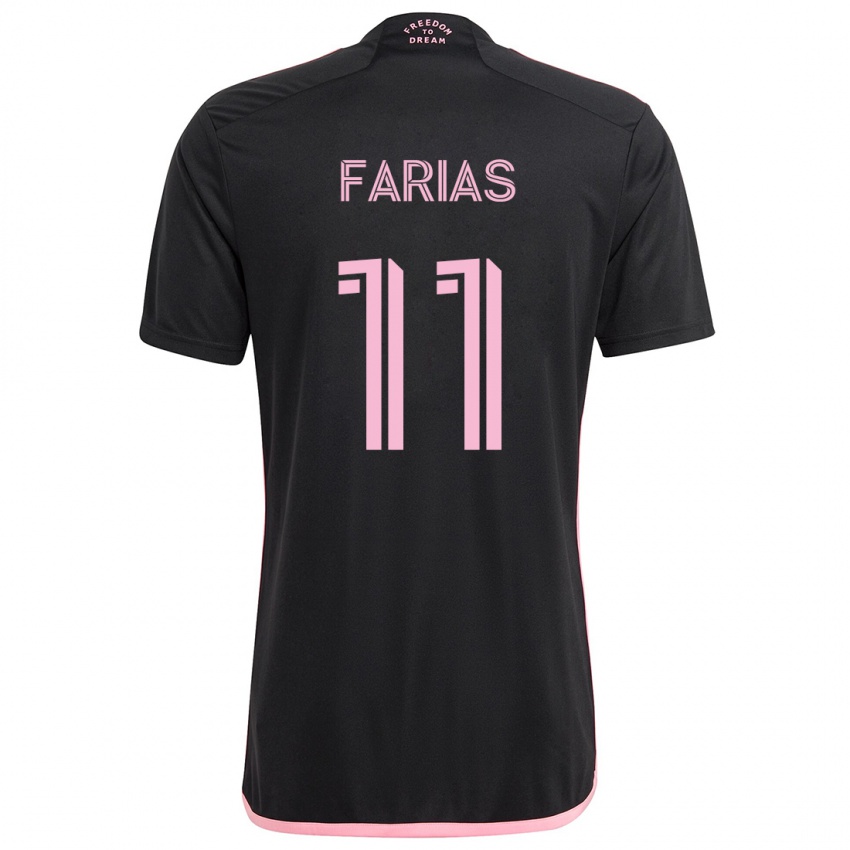 Niño Camiseta Facundo Farías #11 Negro 2ª Equipación 2024/25 La Camisa