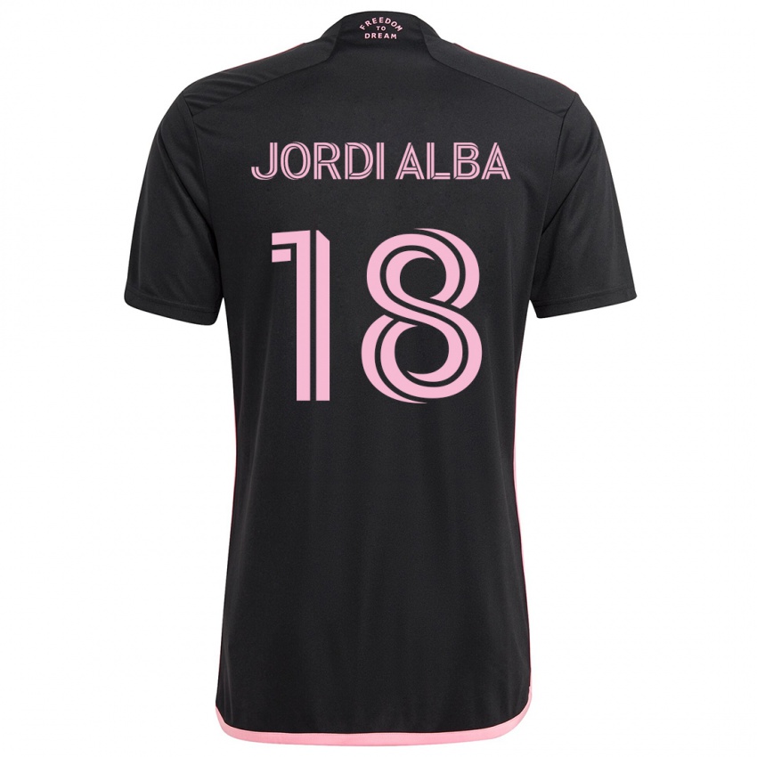 Niño Camiseta Jordi Alba #18 Negro 2ª Equipación 2024/25 La Camisa