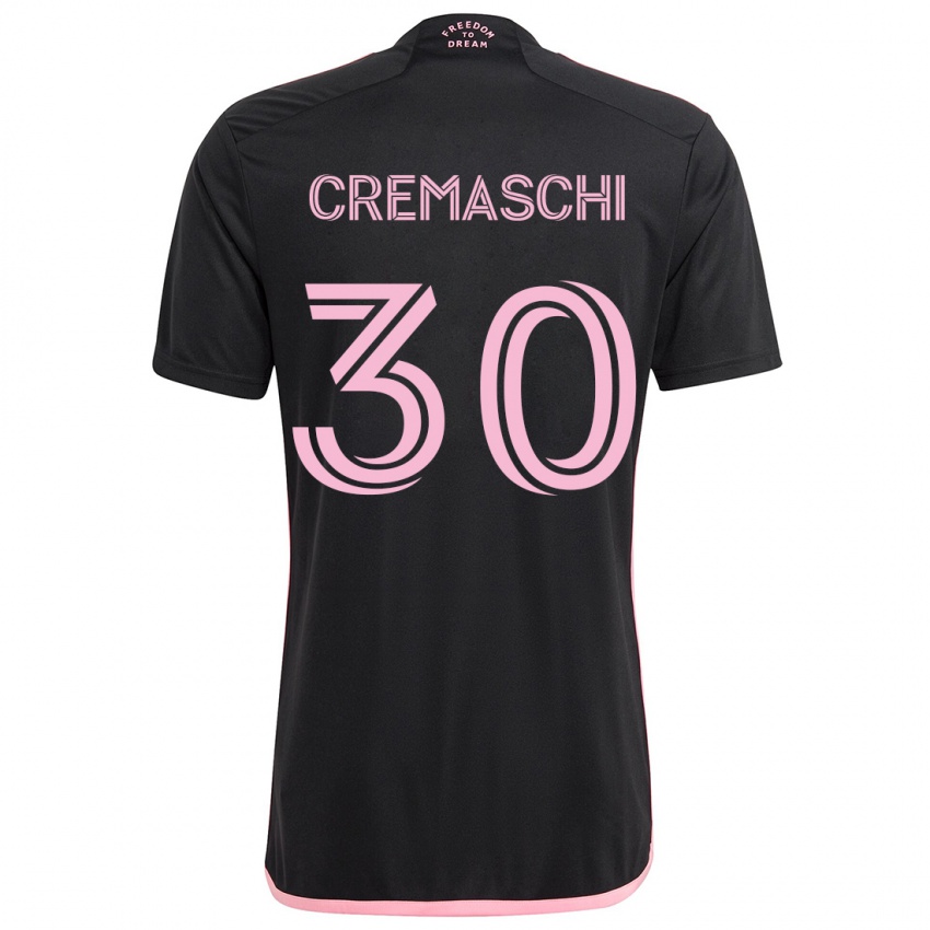 Niño Camiseta Benja Cremaschi #30 Negro 2ª Equipación 2024/25 La Camisa