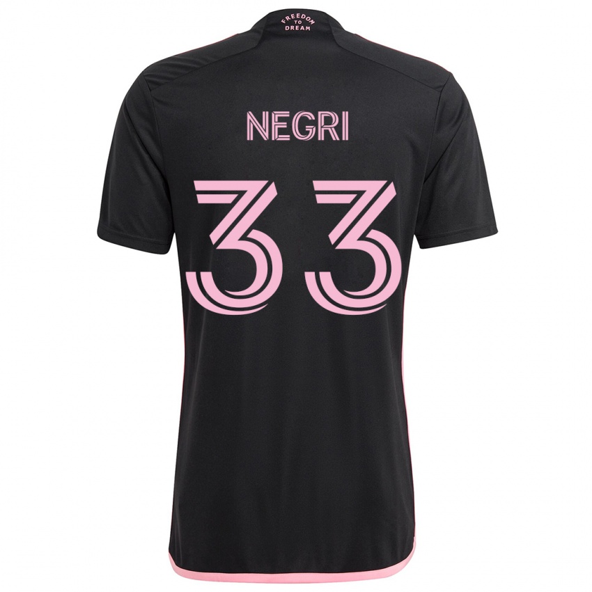 Niño Camiseta Franco Negri #33 Negro 2ª Equipación 2024/25 La Camisa