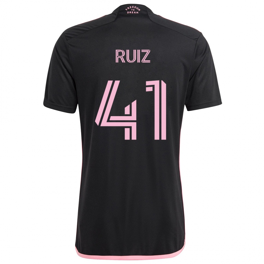 Niño Camiseta David Ruíz #41 Negro 2ª Equipación 2024/25 La Camisa