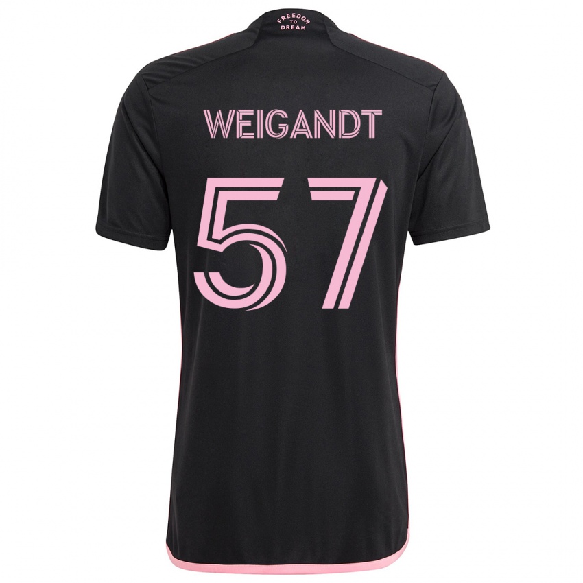 Niño Camiseta Marcelo Weigandt #57 Negro 2ª Equipación 2024/25 La Camisa