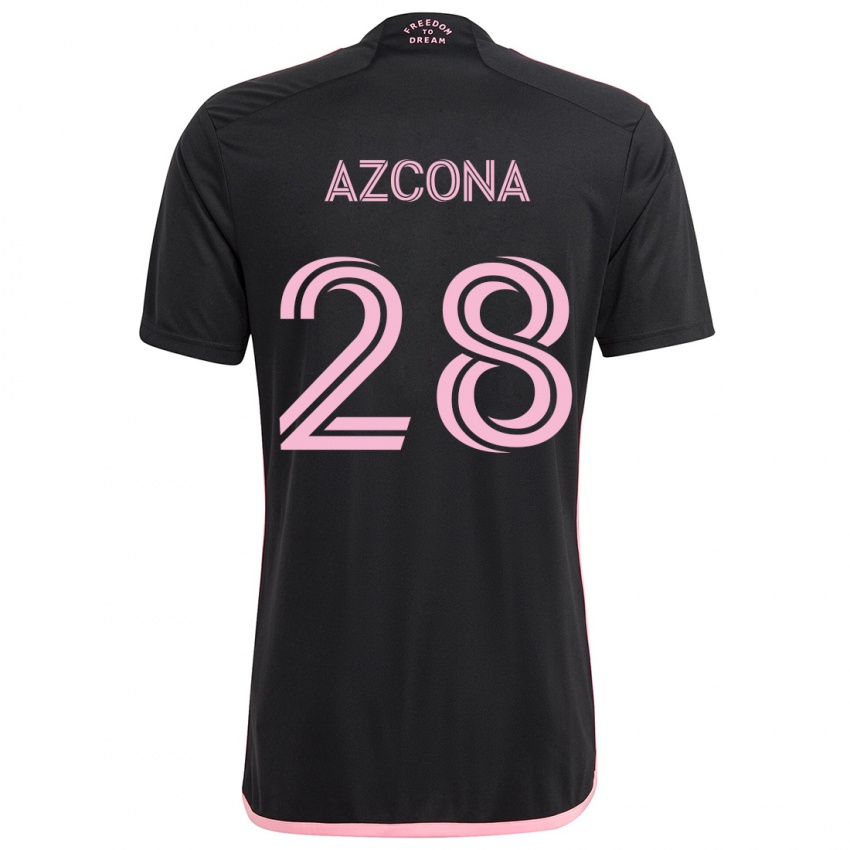 Niño Camiseta Edison Azcona #28 Negro 2ª Equipación 2024/25 La Camisa