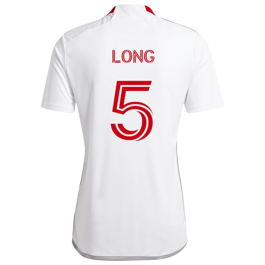 Niño Camiseta Kevin Long #5 Blanco Rojo 2ª Equipación 2024/25 La Camisa