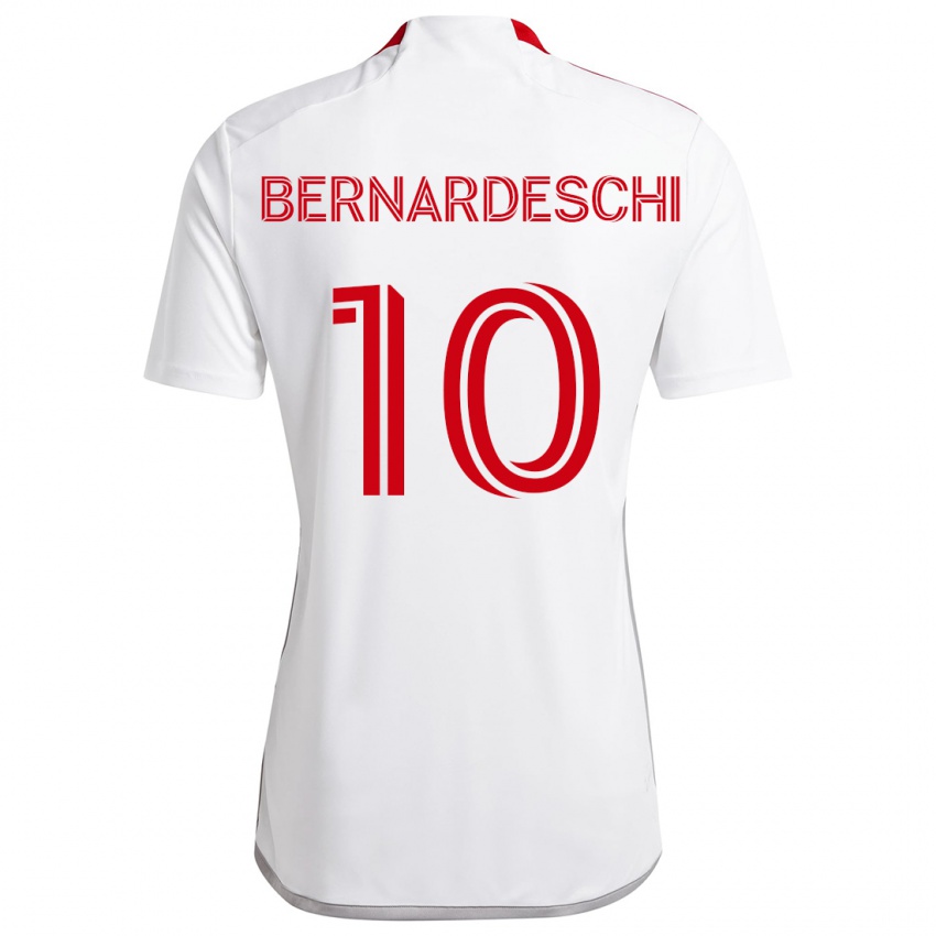 Niño Camiseta Federico Bernardeschi #10 Blanco Rojo 2ª Equipación 2024/25 La Camisa