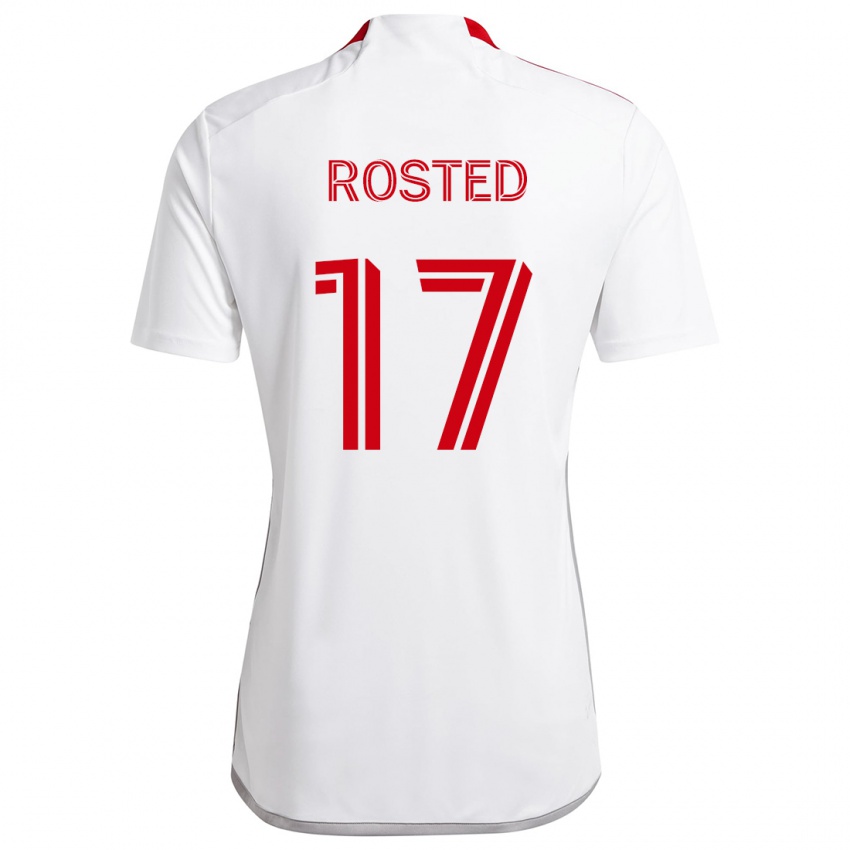 Niño Camiseta Sigurd Rosted #17 Blanco Rojo 2ª Equipación 2024/25 La Camisa