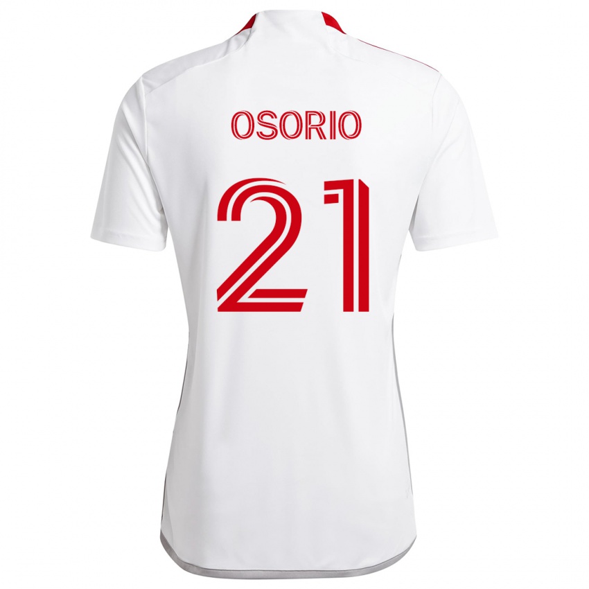 Niño Camiseta Jonathan Osorio #21 Blanco Rojo 2ª Equipación 2024/25 La Camisa