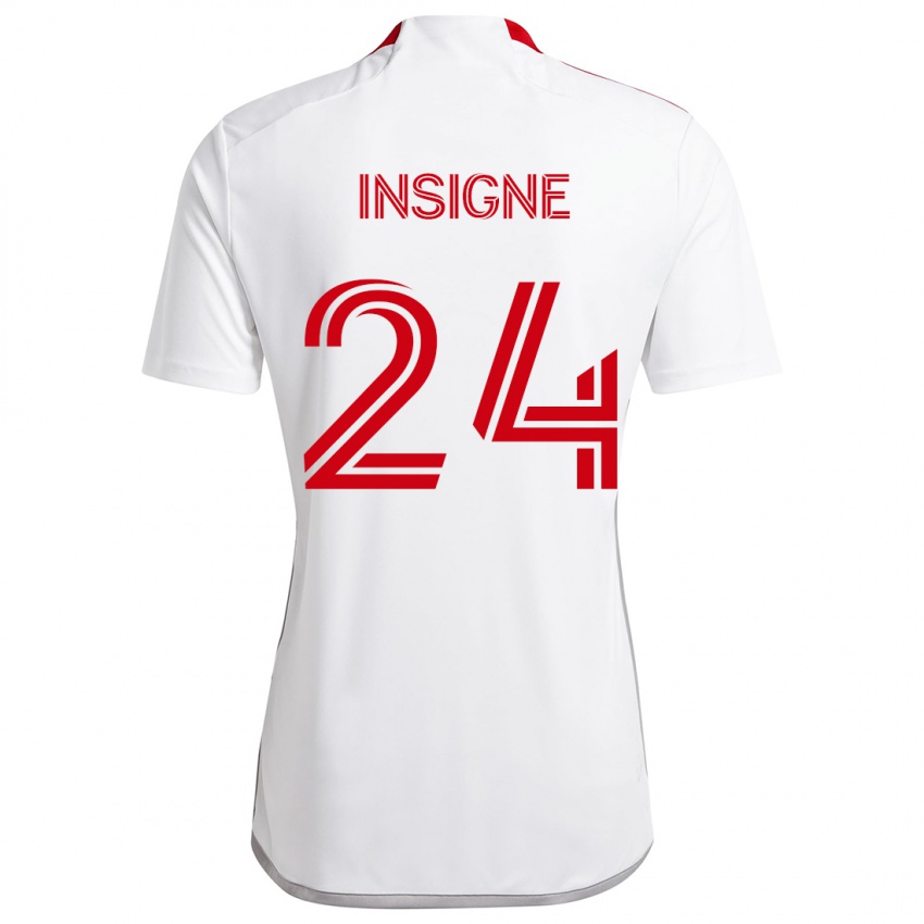 Niño Camiseta Lorenzo Insigne #24 Blanco Rojo 2ª Equipación 2024/25 La Camisa