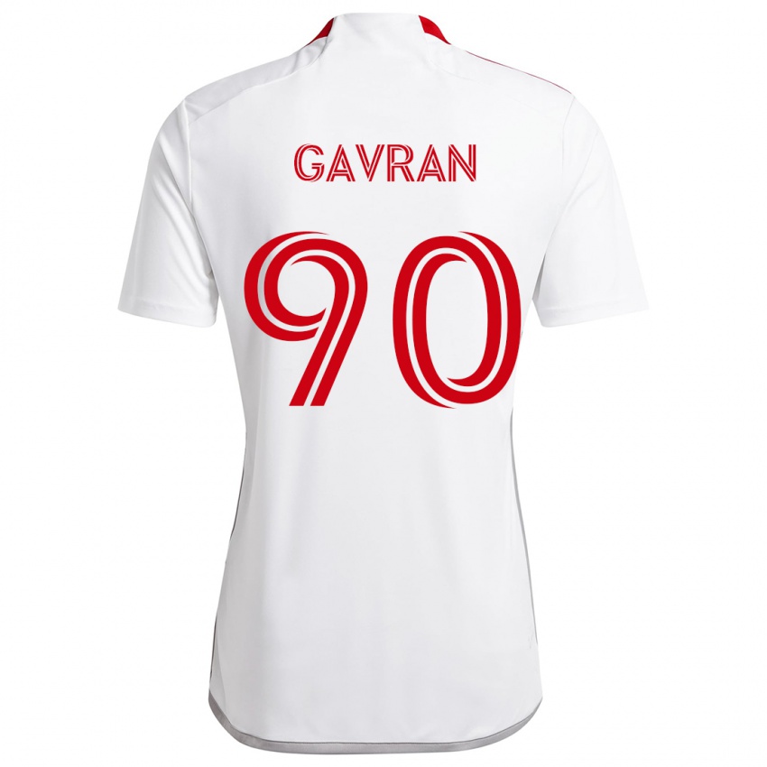 Niño Camiseta Luka Gavran #90 Blanco Rojo 2ª Equipación 2024/25 La Camisa