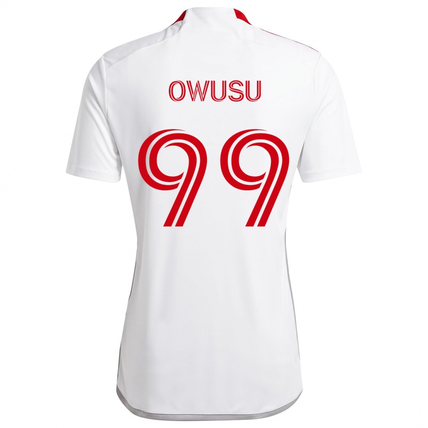 Niño Camiseta Prince Osei Owusu #99 Blanco Rojo 2ª Equipación 2024/25 La Camisa