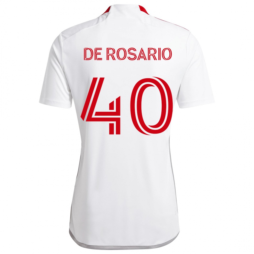 Niño Camiseta Adisa De Rosario #40 Blanco Rojo 2ª Equipación 2024/25 La Camisa