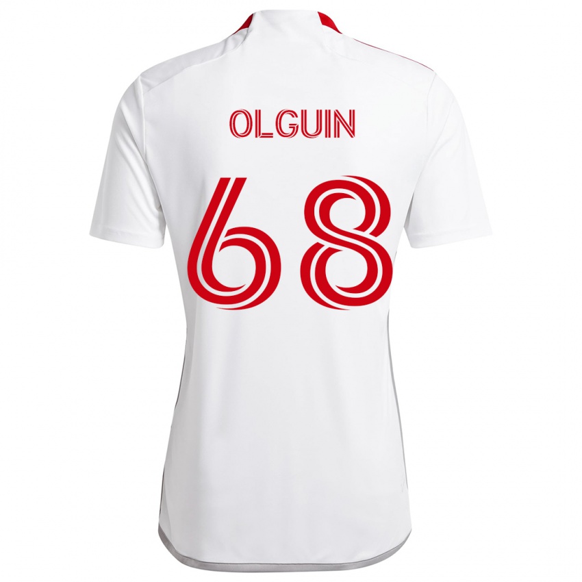 Niño Camiseta Lucas Olguin #68 Blanco Rojo 2ª Equipación 2024/25 La Camisa