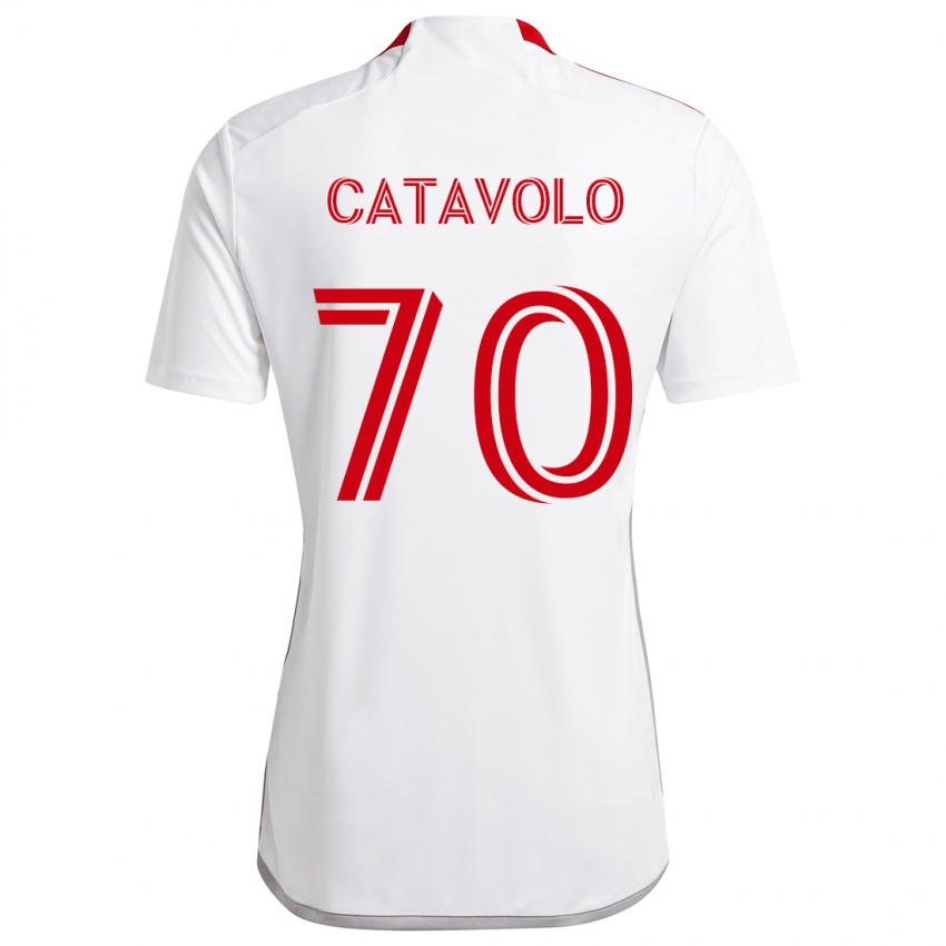 Niño Camiseta Matthew Catavolo #70 Blanco Rojo 2ª Equipación 2024/25 La Camisa