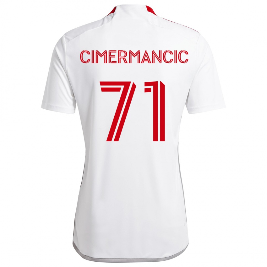 Niño Camiseta Markus Cimermancic #71 Blanco Rojo 2ª Equipación 2024/25 La Camisa