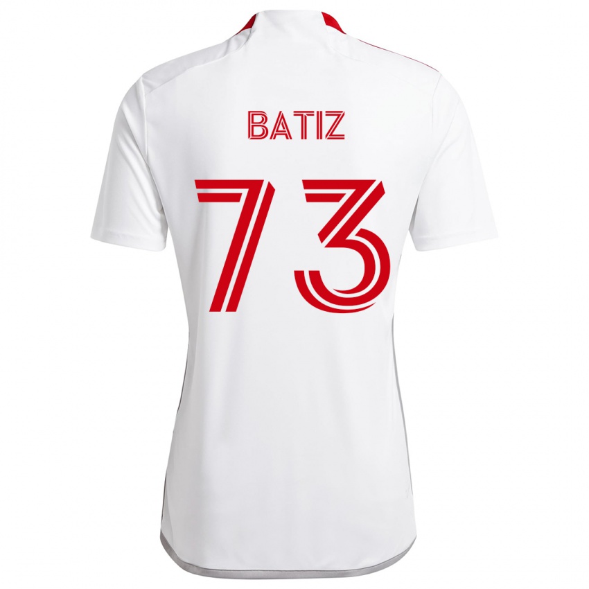 Niño Camiseta Jesus Batiz #73 Blanco Rojo 2ª Equipación 2024/25 La Camisa