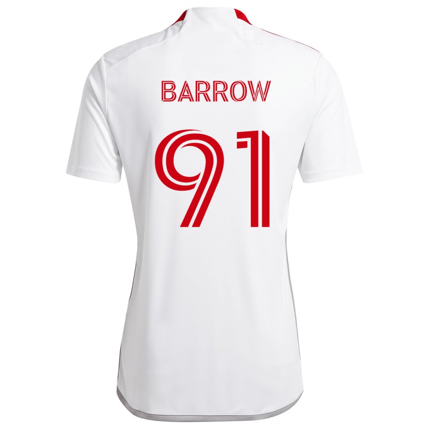 Niño Camiseta Dékwon Barrow #91 Blanco Rojo 2ª Equipación 2024/25 La Camisa