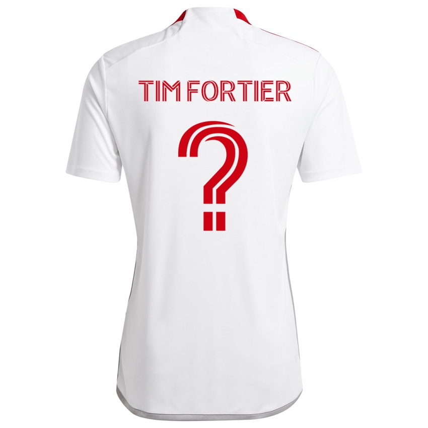 Niño Camiseta Tim Fortier #0 Blanco Rojo 2ª Equipación 2024/25 La Camisa