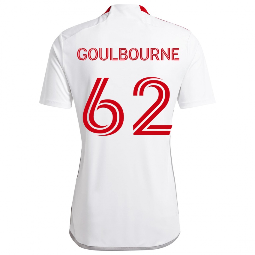 Niño Camiseta Rohan Goulbourne #62 Blanco Rojo 2ª Equipación 2024/25 La Camisa