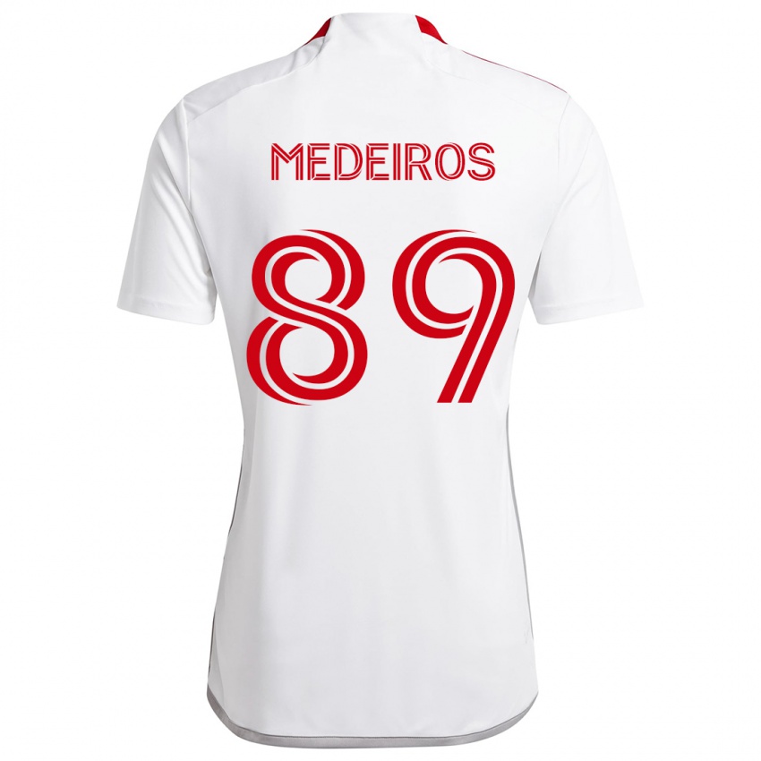 Niño Camiseta Matthew Medeiros #89 Blanco Rojo 2ª Equipación 2024/25 La Camisa