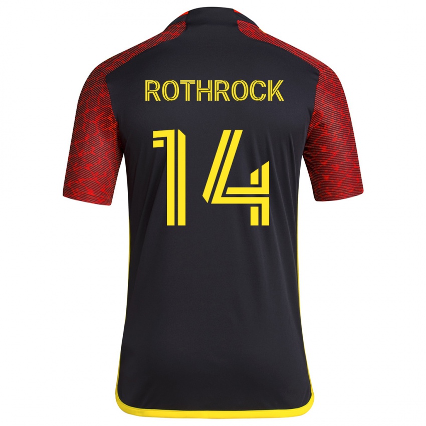 Niño Camiseta Paul Rothrock #14 Negro Rojo 2ª Equipación 2024/25 La Camisa