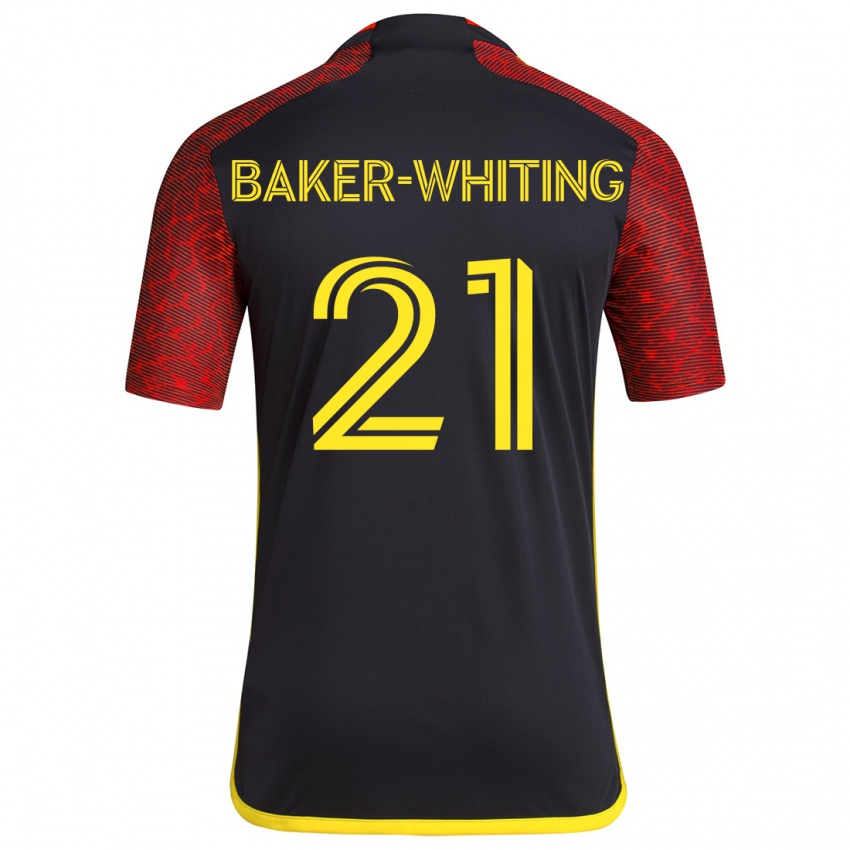 Niño Camiseta Reed Baker-Whiting #21 Negro Rojo 2ª Equipación 2024/25 La Camisa