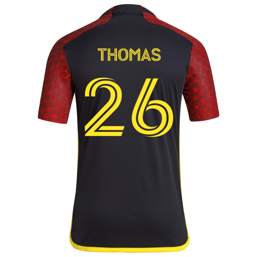 Niño Camiseta Andrew Thomas #26 Negro Rojo 2ª Equipación 2024/25 La Camisa