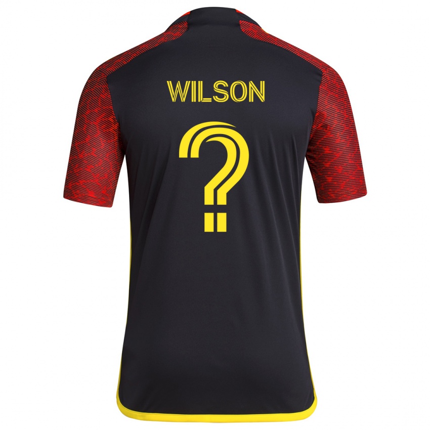 Niño Camiseta Trevor Wilson #0 Negro Rojo 2ª Equipación 2024/25 La Camisa