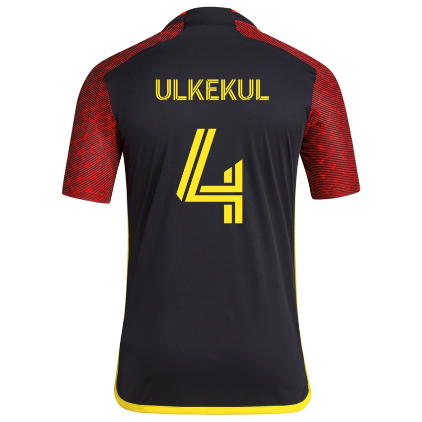 Niño Camiseta Jodi Ulkekul #4 Negro Rojo 2ª Equipación 2024/25 La Camisa