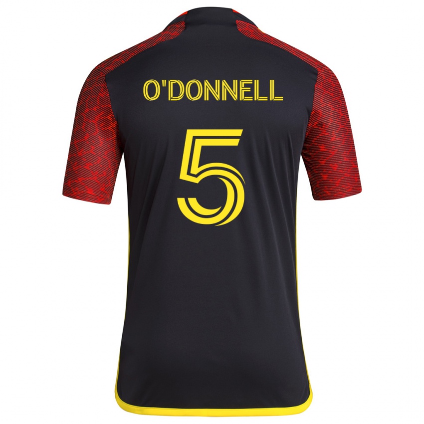 Niño Camiseta Kristina O'donnell #5 Negro Rojo 2ª Equipación 2024/25 La Camisa