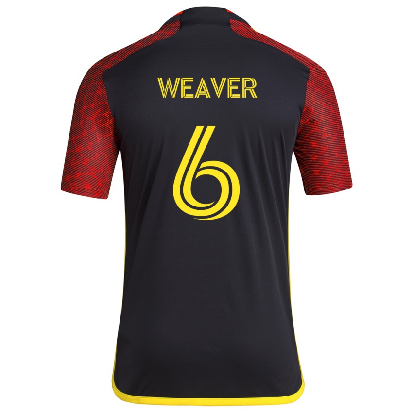 Niño Camiseta Morgan Weaver #6 Negro Rojo 2ª Equipación 2024/25 La Camisa