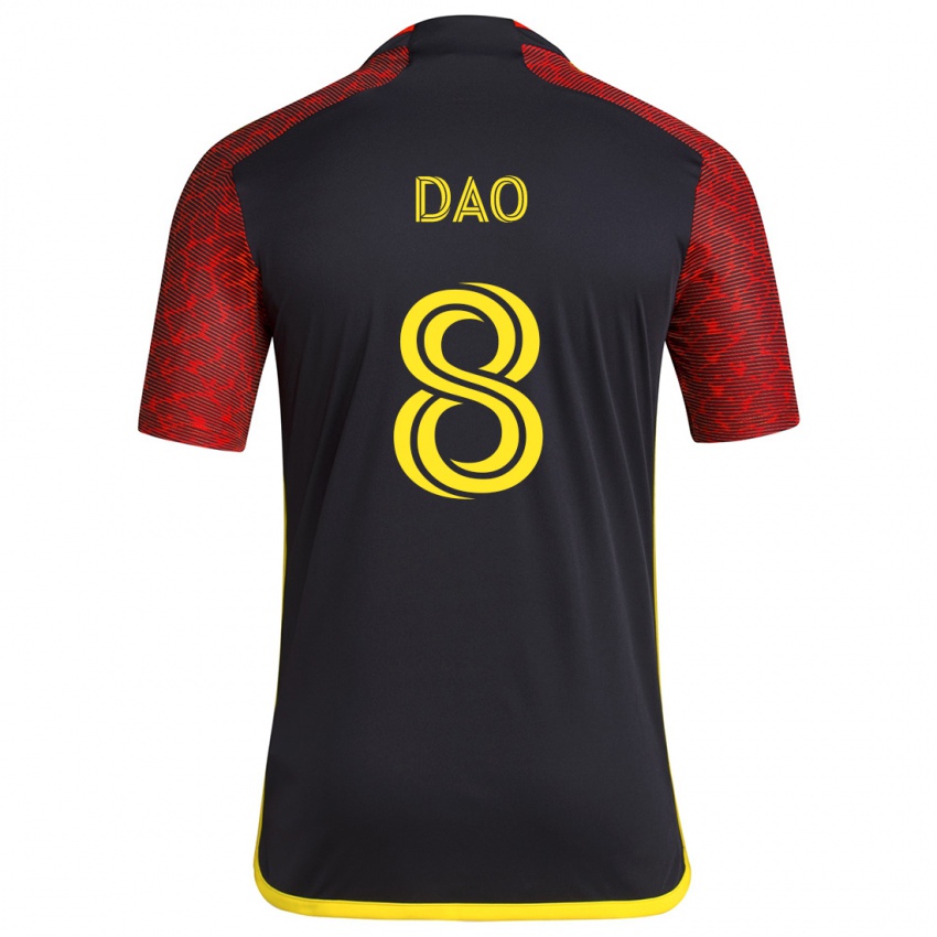 Niño Camiseta Kaylee Dao #8 Negro Rojo 2ª Equipación 2024/25 La Camisa