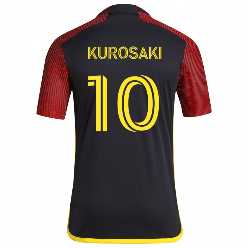 Niño Camiseta Yuuka Kurosaki #10 Negro Rojo 2ª Equipación 2024/25 La Camisa