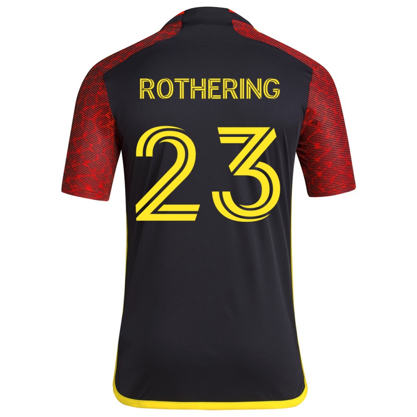 Niño Camiseta Holly Rothering #23 Negro Rojo 2ª Equipación 2024/25 La Camisa