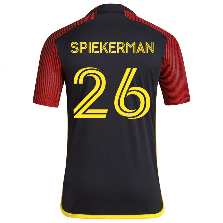 Niño Camiseta Stephanie Spiekerman #26 Negro Rojo 2ª Equipación 2024/25 La Camisa