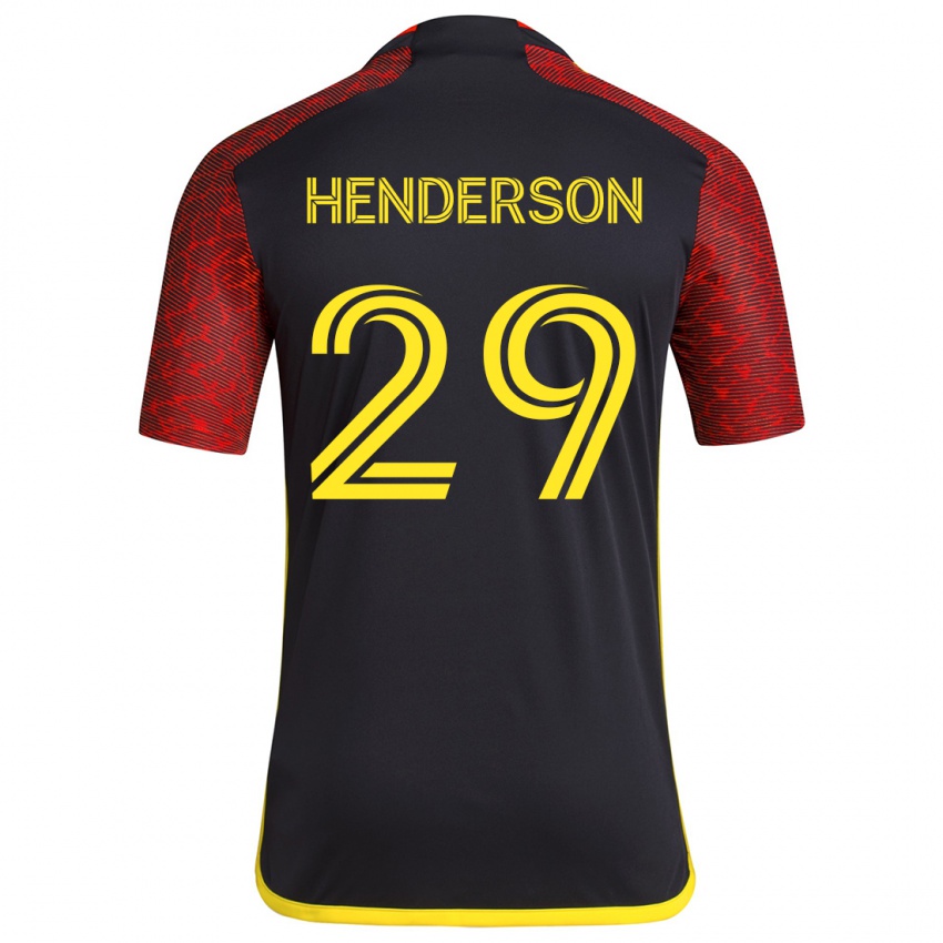 Niño Camiseta Anna Henderson #29 Negro Rojo 2ª Equipación 2024/25 La Camisa