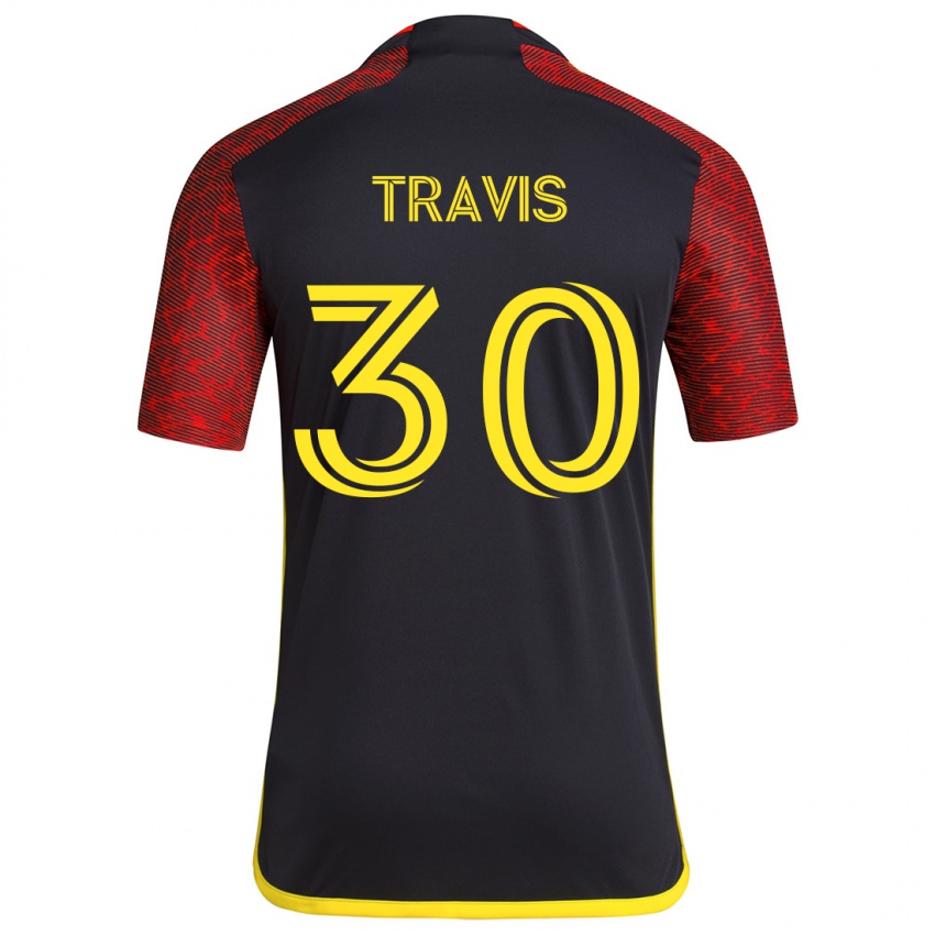 Niño Camiseta Riley Travis #30 Negro Rojo 2ª Equipación 2024/25 La Camisa