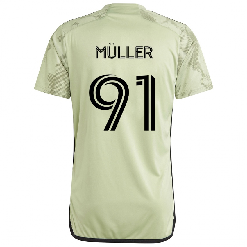 Niño Camiseta Luis Müller #91 Verde Claro 2ª Equipación 2024/25 La Camisa