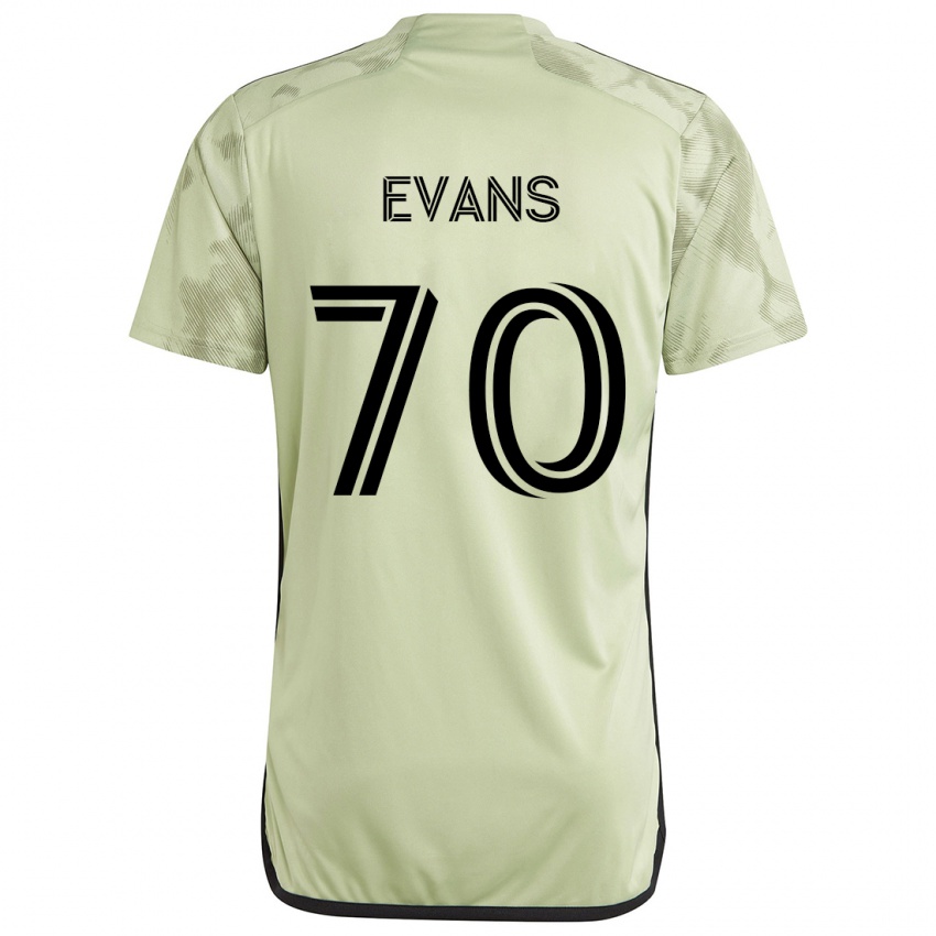 Niño Camiseta Matthew Evans #70 Verde Claro 2ª Equipación 2024/25 La Camisa