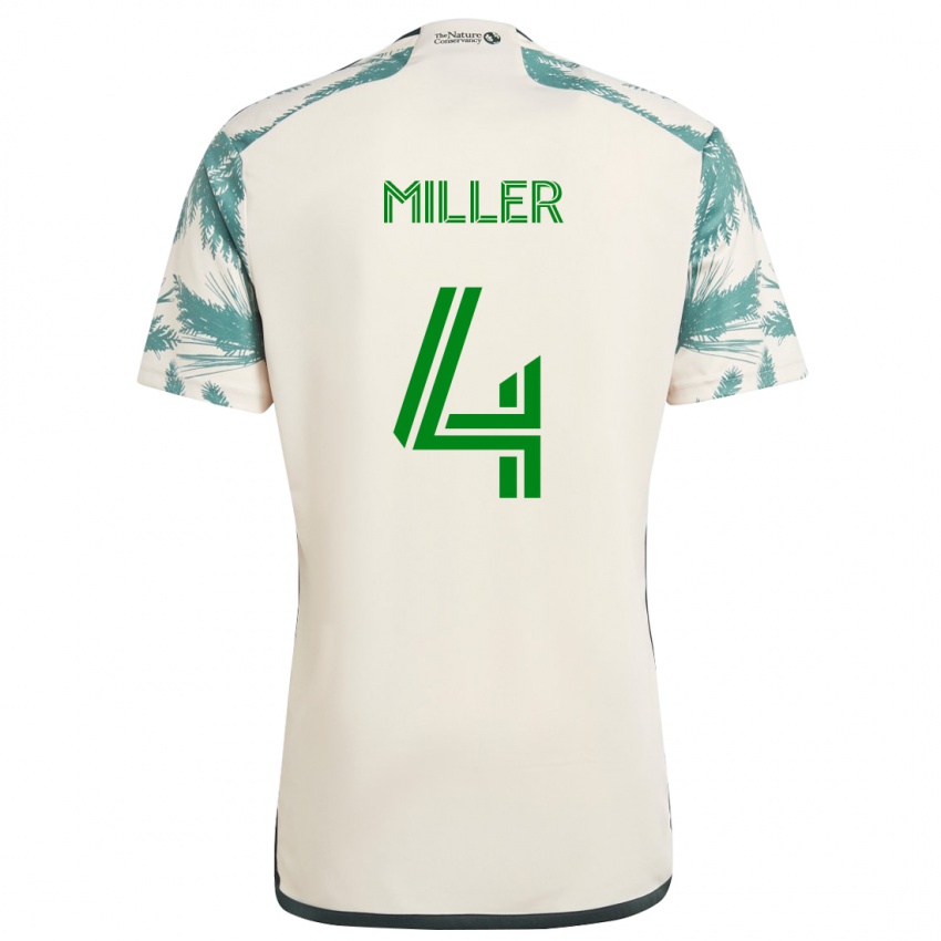 Niño Camiseta Kamal Miller #4 Beige Marrón 2ª Equipación 2024/25 La Camisa