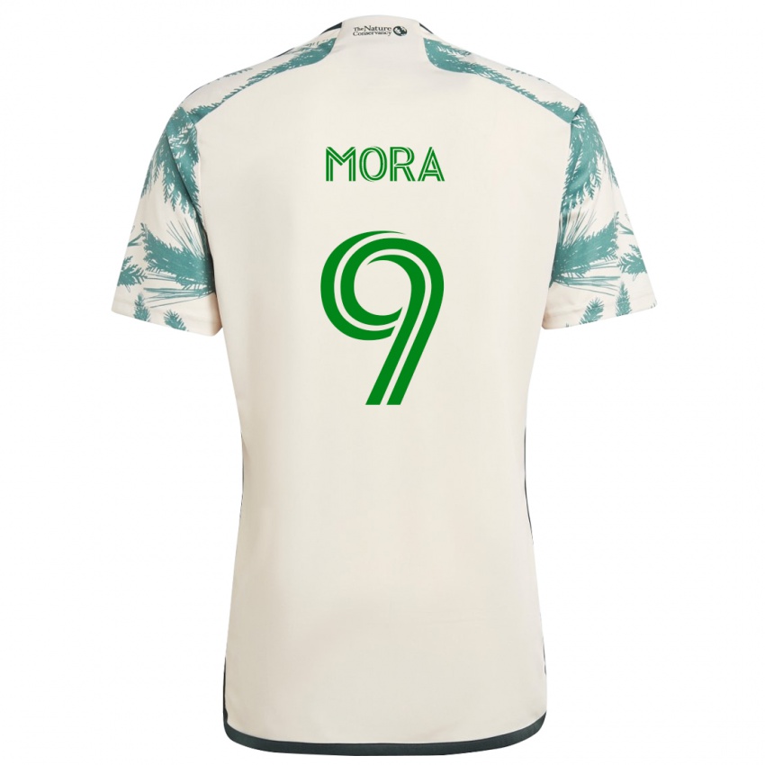 Niño Camiseta Felipe Mora #9 Beige Marrón 2ª Equipación 2024/25 La Camisa