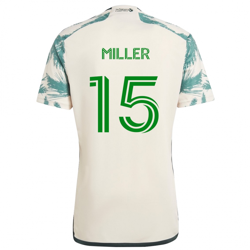 Niño Camiseta Eric Miller #15 Beige Marrón 2ª Equipación 2024/25 La Camisa