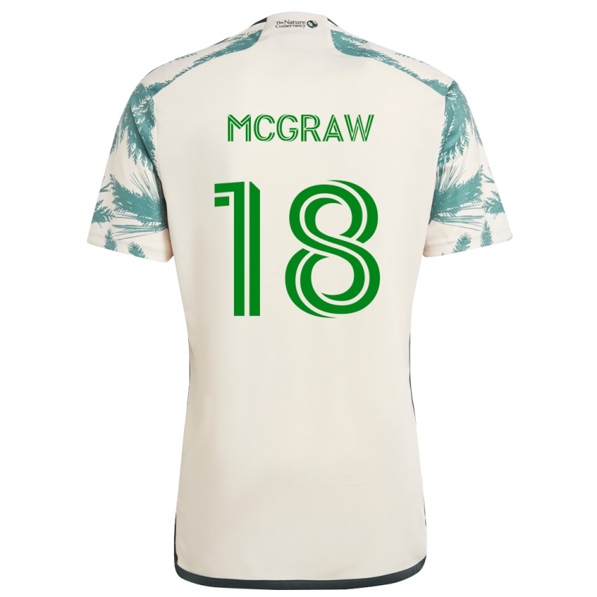 Niño Camiseta Zac Mcgraw #18 Beige Marrón 2ª Equipación 2024/25 La Camisa