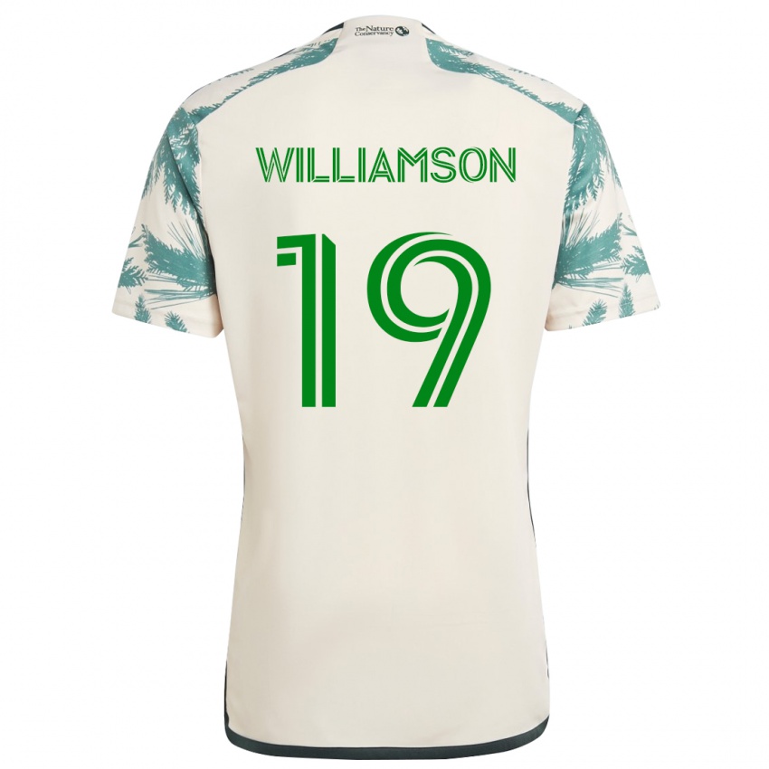 Niño Camiseta Eryk Williamson #19 Beige Marrón 2ª Equipación 2024/25 La Camisa