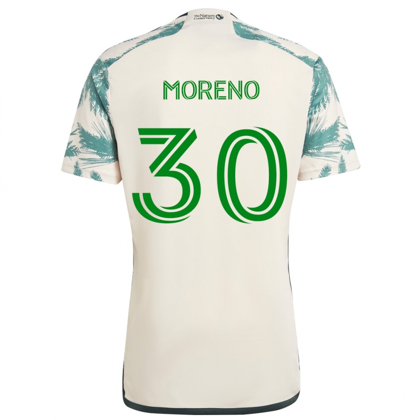 Niño Camiseta Santiago Moreno #30 Beige Marrón 2ª Equipación 2024/25 La Camisa