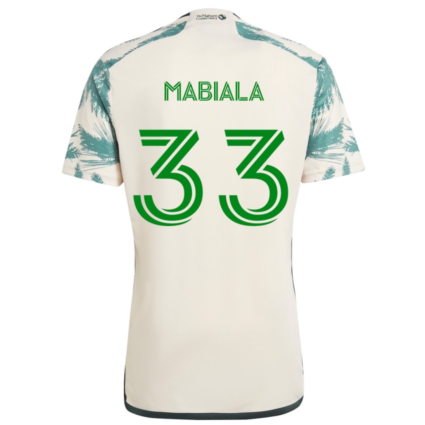 Niño Camiseta Larrys Mabiala #33 Beige Marrón 2ª Equipación 2024/25 La Camisa