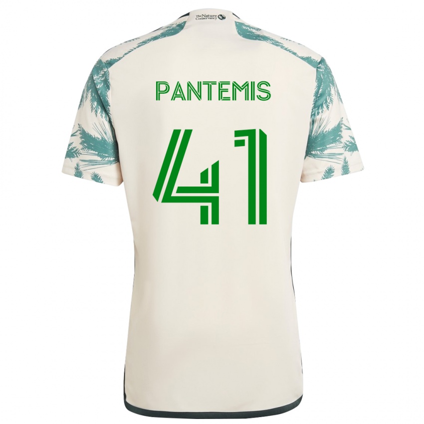 Niño Camiseta James Pantemis #41 Beige Marrón 2ª Equipación 2024/25 La Camisa