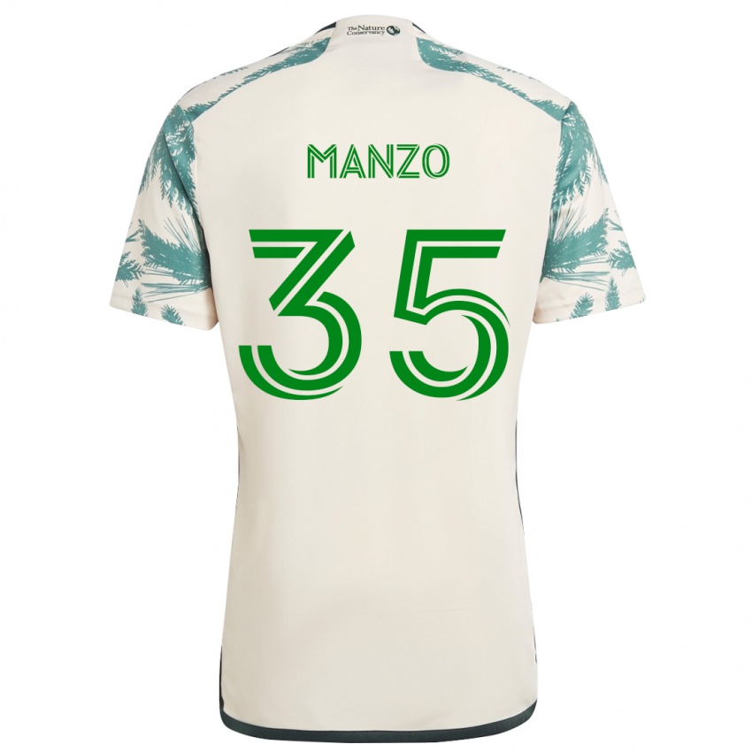 Niño Camiseta Alexis Manzo #35 Beige Marrón 2ª Equipación 2024/25 La Camisa