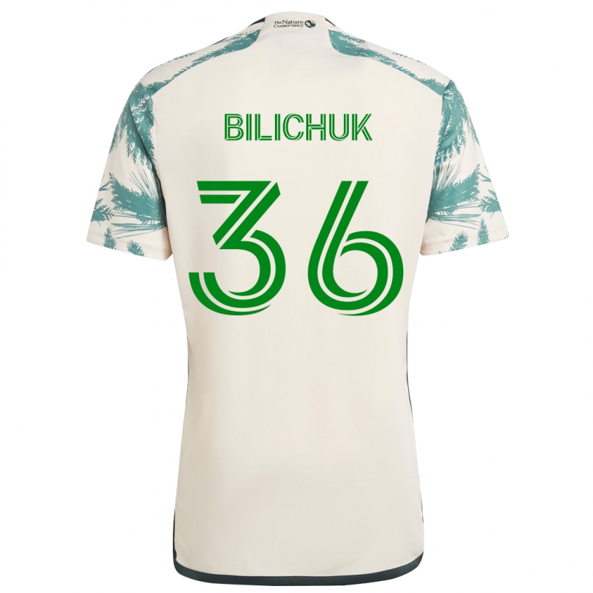 Niño Camiseta Ryan Bilichuk #36 Beige Marrón 2ª Equipación 2024/25 La Camisa